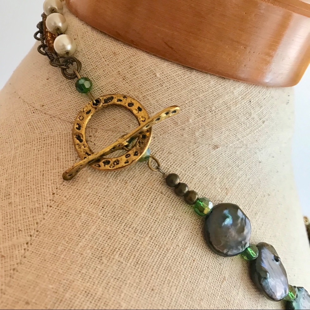 Statement Necklace Handmade Boho Beaded Paisley - Picture 6 of 8